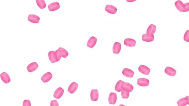 Pembe kapsüller değişen arka planlara karşı düşüyor