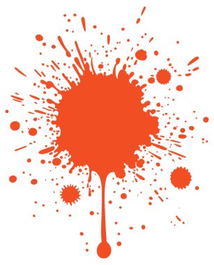 Turuncu boya sıçramasının dinamik vektör çizimi, koyu renk ve enerjik kompozisyon sergileniyor, yaratıcı projeler için mükemmel.