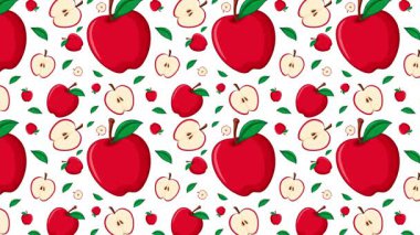 Renkli elmalar desenli arka planlarda geçiş yapıyor