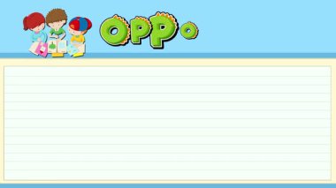 Öndeki ve arkadaki görünümleri gösteren bir karakter ile karşıtlıkların konseptini gösteren renkli animasyon