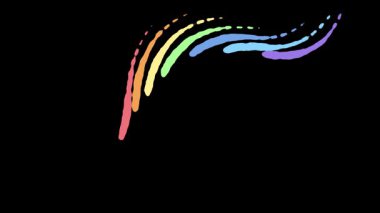 Parlak ışık izleri koyu bir arkaplana doğru hareket eder