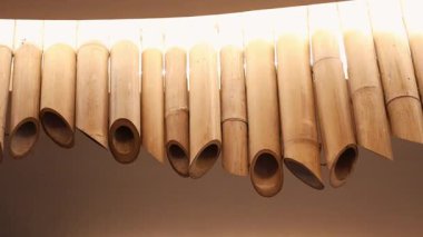 Kavisli tavandan sarkan bambu tüpleri