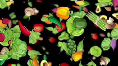 Canlı sebzeler koyu bir zemine karşı çağlıyor.