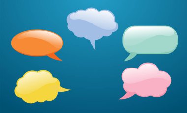 İletişim kavramları için beş canlı konuşma balonu
