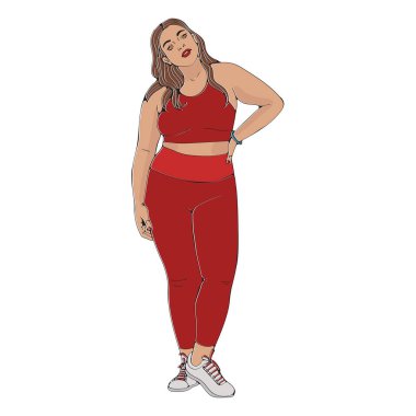 Kıvrımlı kadın vücuduyla gurur duyuyor.