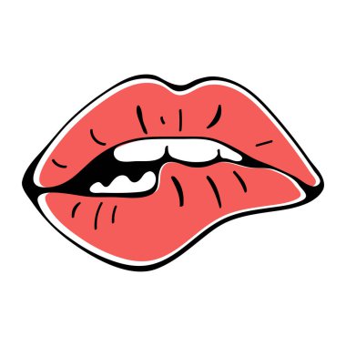 Vektörde şehvetli dudak çizimi