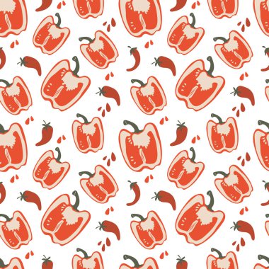 Vektörde renkli dikişsiz biber deseni