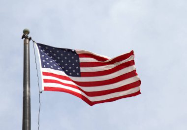 US Flag flying in the air in Chicago,IL