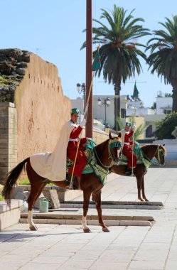 RABAT, Fas-ARALIK 09: Atlı Kraliyet Muhafızları 09.2014 Rabat, Fas