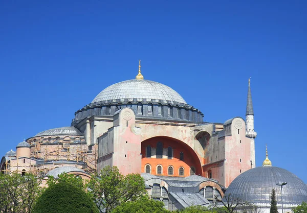 Gros Plan Sur Sainte Sophie Les Travaux Restauration Istanbul Turquie — Photo