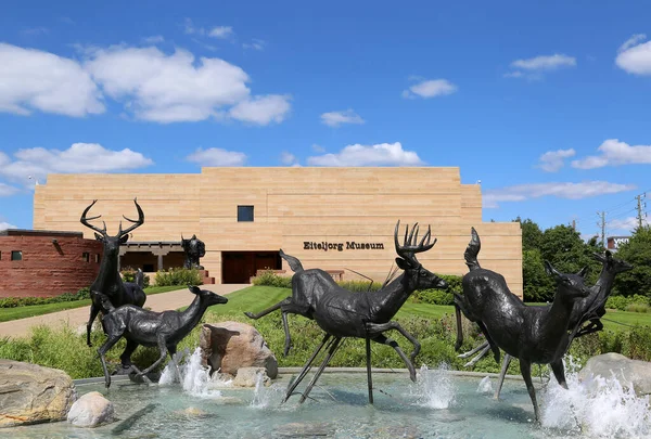 Indianapolis Indiana Usa September Deer Sculptures Eiteljorg Museum American Indian — стокове фото