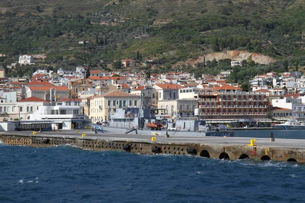 Samos Grecia Junio Buque Guardia Costera Griega Amarrado Puerto Samos —  Fotos de Stock