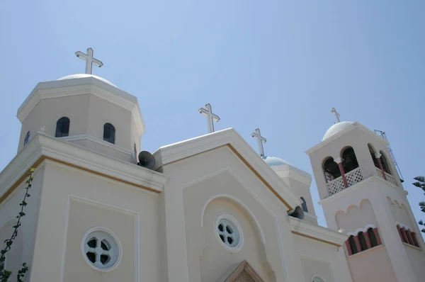 Grieks Orthodoxe Kerk Met Kruisen Top Kos Griekenland — Stockfoto