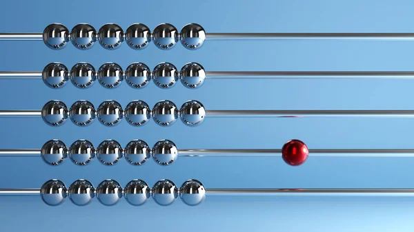 Red Leader Blue Background Abacus — Stock Photo, Image