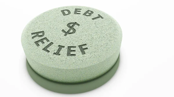 ホワイト上の緑のドル記号丸薬 金融救済のシンボル — ストック写真