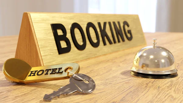 Recepção Hotel Luxo Com Sino Símbolo Serviço Ouro Para Reserva — Fotografia de Stock