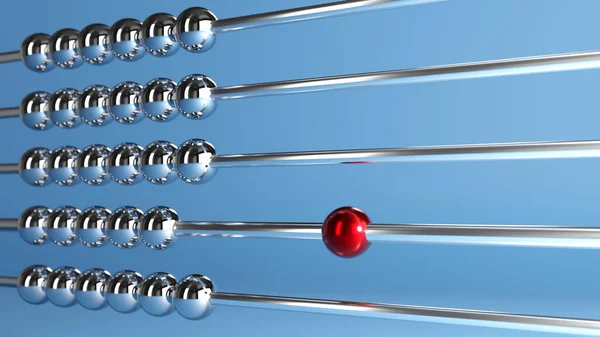Red Leader Blue Background Abacus Angeled View — Stock Photo, Image