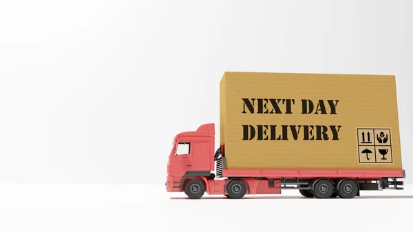 Container Truck Fast Delivery Commerce Freight Industry Stock Picture