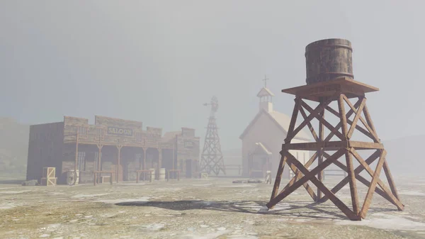 Terk Edilmiş Köydeki Eski Bir Batı Kulesinin Görüntüsü — Stok fotoğraf