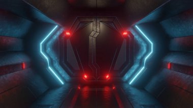 3 boyutlu bir bilim kurgu tasarımı kapı aralığı ile