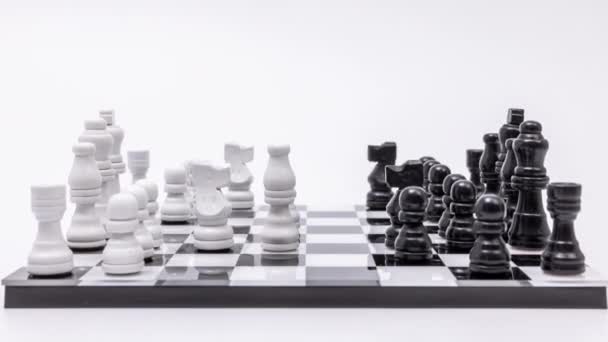 Game Chess Olayed White Background — Stock Video
