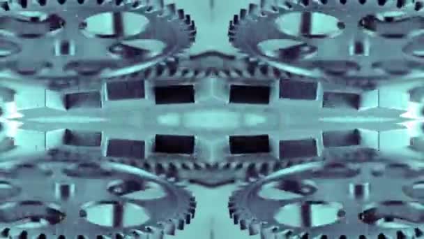 Abstraktes Muster Aus Nahaufnahme Von Sich Bewegenden Zahnrädern Und Inneren — Stockvideo