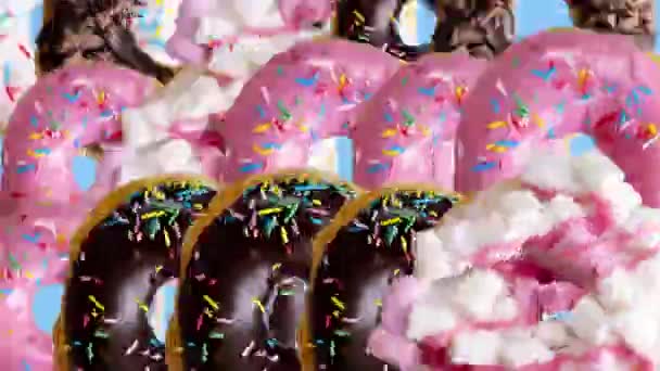 トンネルスタイルの効果を作る回転や成長ドーナツ — ストック動画