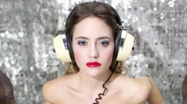 A collection of pretty disco fashion and stylish party female head shots 