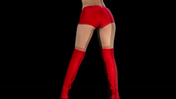 Red High Heel Stilettos Boots Hypnotic Pulsing Colours — Stock Video