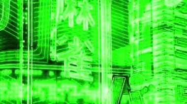 Lucky beckoning manejo neto cat with overlayed cyberpunk data and code 