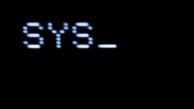 Old style computer typeface writing system error on screen