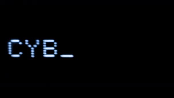Old Style Computer Typeface Writing Cyberpunk Screen — стоковое видео