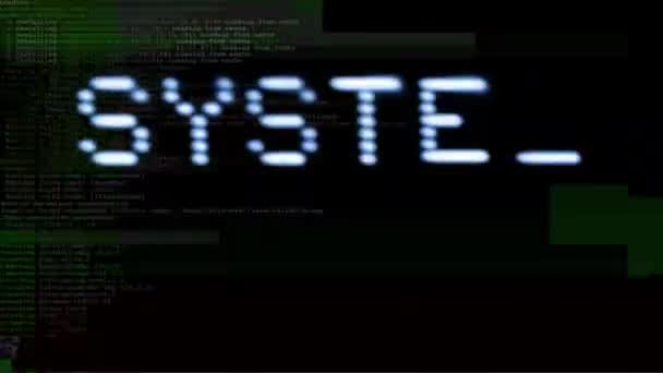 Old Style Computer Typeface Writing System Error Screen — Video Stock