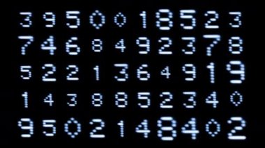 Old style computer typeface writing random numbers on screen