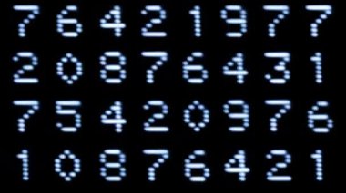 Old style computer typeface writing random numbers on screen