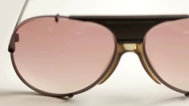 Stop Motion Collection Different Amazing Retro Sunglasses Quickly Changing — 图库视频影像