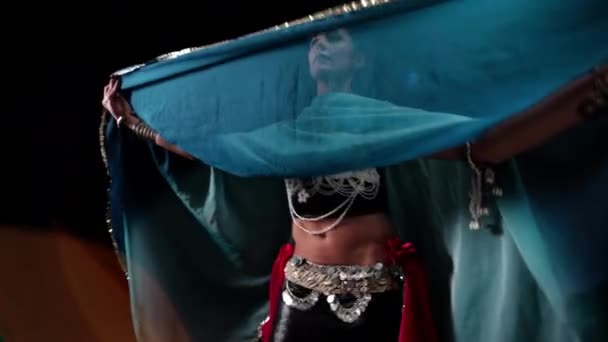 Beautiful Traditional Oriental Belly Dancer Studio Shoot — Vídeo de Stock