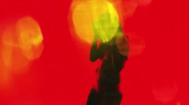 Beautiful female shadow silhouette dancer