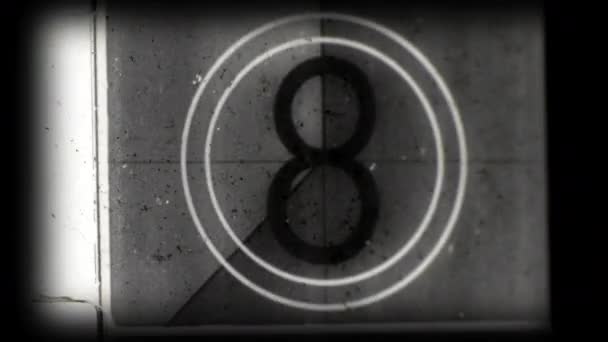 Universal Leader Cinema Countdown Intro Glitches Scratches — Vídeo de Stock