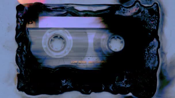 Old Cassette Take Burning — Vídeo de Stock