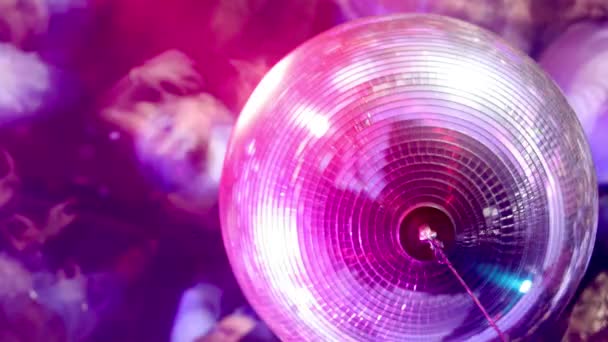 View Looking Disco Ball Crowd Nightclub — Wideo stockowe