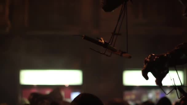 Crowds Street Fire Run Correfoc Merce Festival Barcelona Spain — Stock video