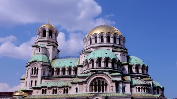 Timelapse Tiro Igreja Alexander Nevsky Ófia Bulgaria — Vídeo de Stock