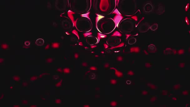 催眠液のパターンに作られたライトとカラフルなディスコボール — ストック動画