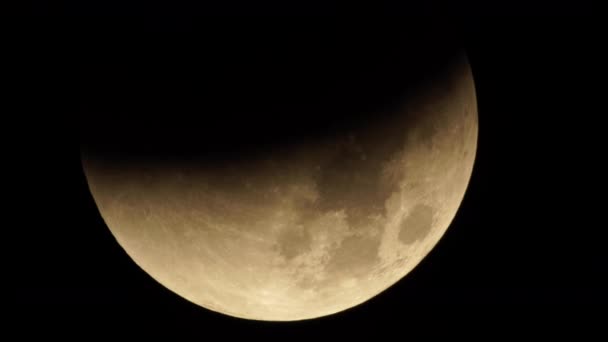 Closeup Moon Night Sky Blood Moon Event — Stockvideo