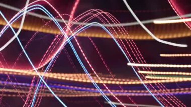 Renkli ışık ve LED 'lerden yapılan soyut ışık hareketi desenleri