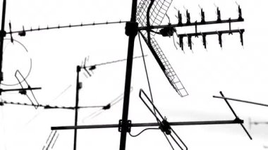 Televizyon antenler ve uydular rooftops soyut desen 