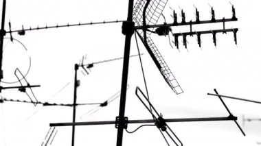 Televizyon antenler ve uydular rooftops soyut desen 