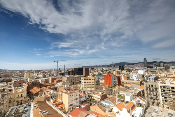 バルセロナのスカイラインはユニークな視点から撮影 — ストック写真