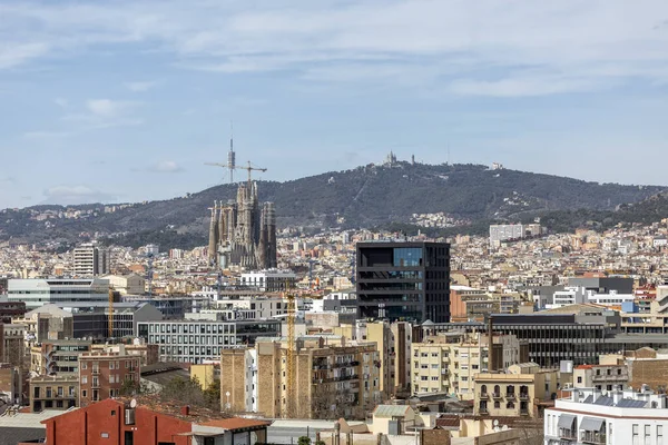 Снимок Горизонта Барселоны Уникальной Точки Обзора — стоковое фото
